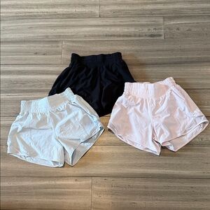 3 lululemon athletica Women's Athletic Shorts - Black, Light Pink, Light Blue